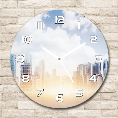 Round glass clock Skyscrapers