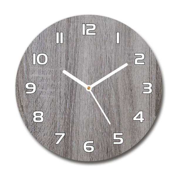 Round glass clock Wood