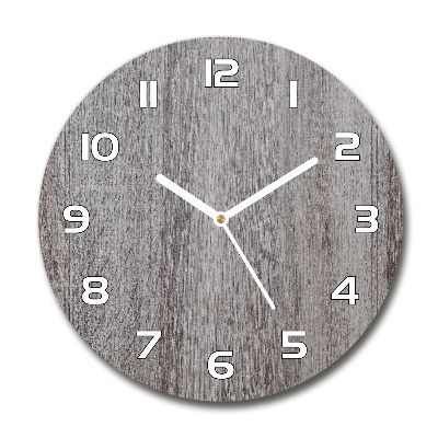 Round glass clock Wood