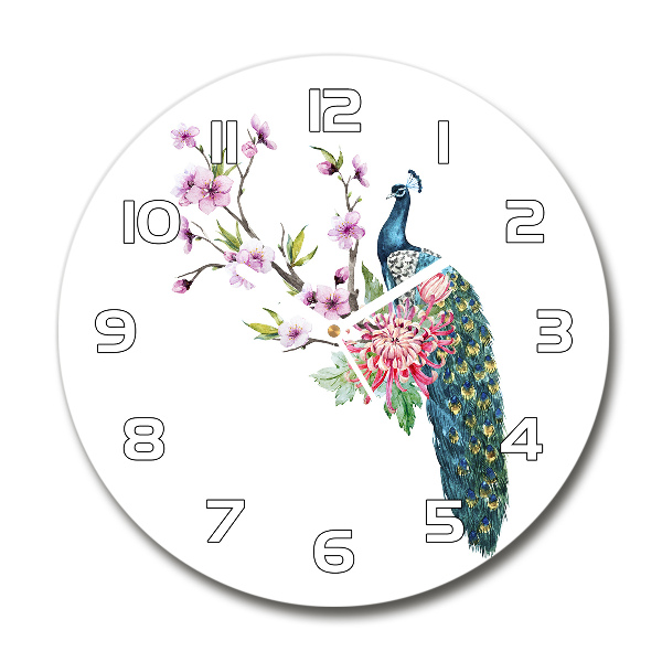 Round wall clock Paw and flowers