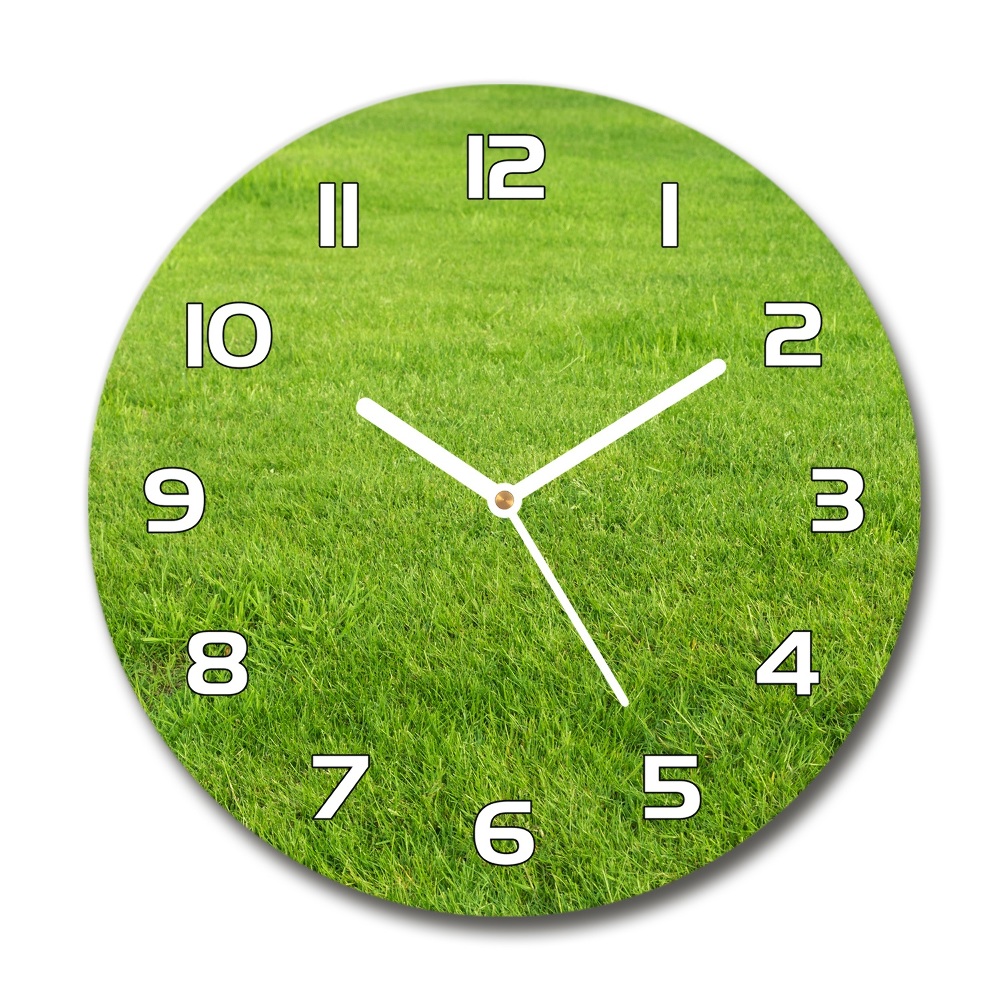 Round wall clock green grass