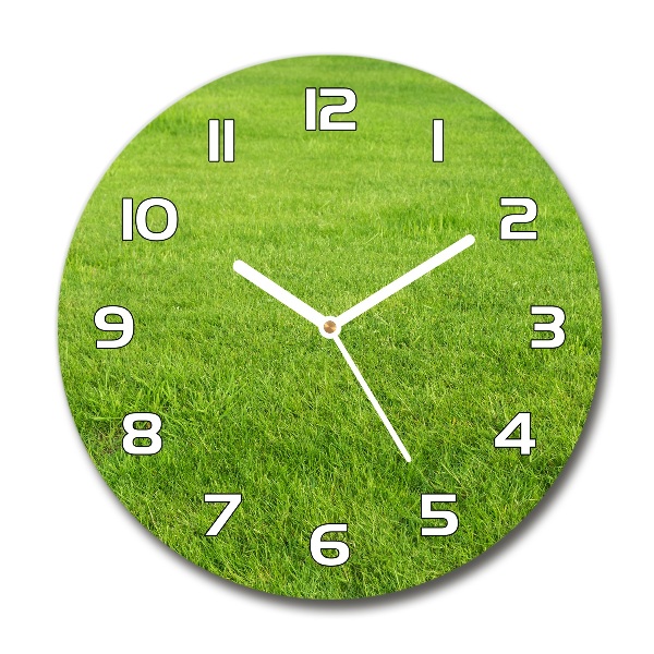 Round wall clock green grass