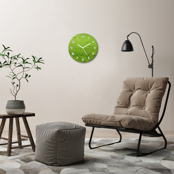 Round wall clock green grass