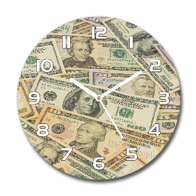 Round wall clock Dollars banknotes