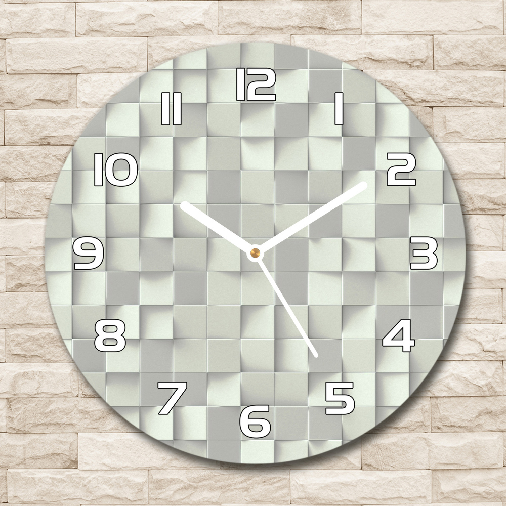 Round glass clock Geometric background