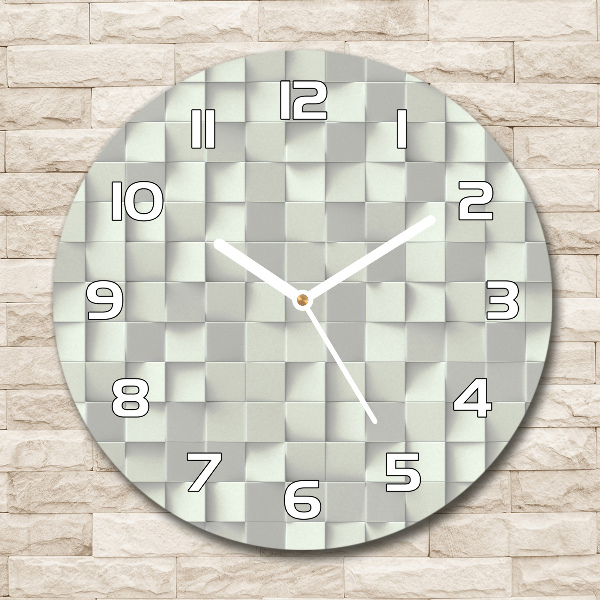 Round glass clock Geometric background