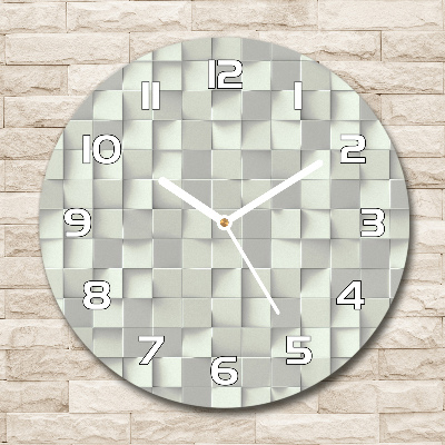 Round glass clock Geometric background