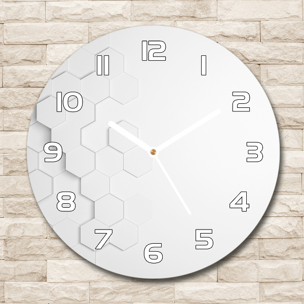 Round glass clock Background hexagon