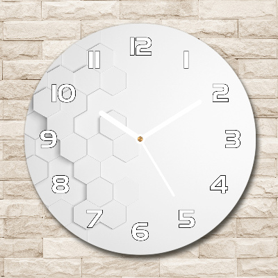 Round glass clock Background hexagon