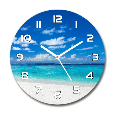 Round wall clock Tropical beach