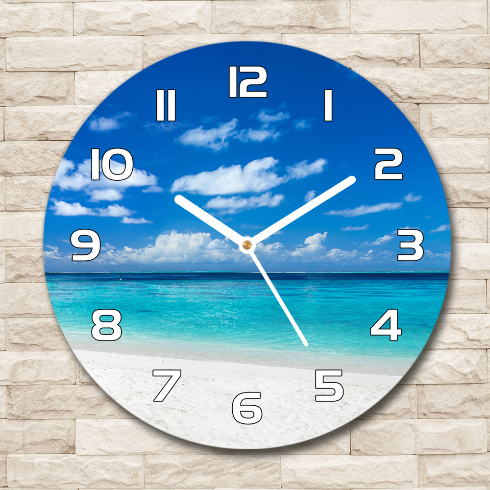 Round wall clock Tropical beach