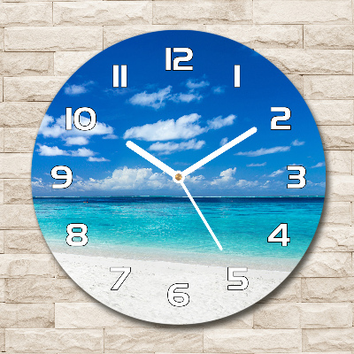 Round wall clock Tropical beach