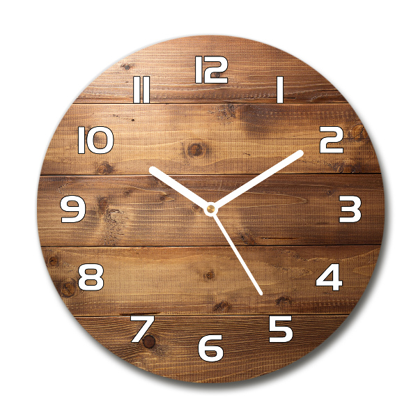 Round wall clock Wooden background