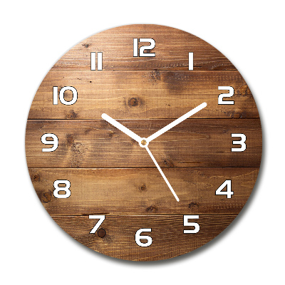 Round wall clock Wooden background