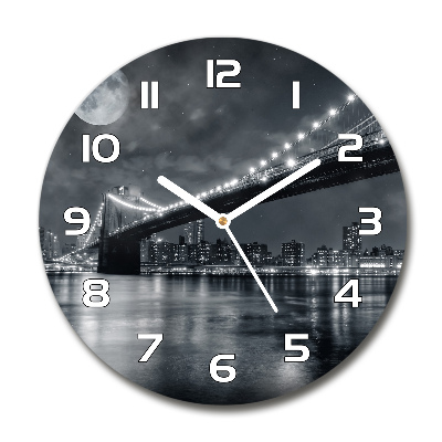 Round wall clock Brooklyn bridge