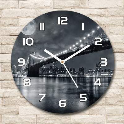 Round wall clock Brooklyn bridge