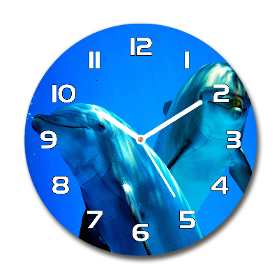 Round wall clock Two dolphins