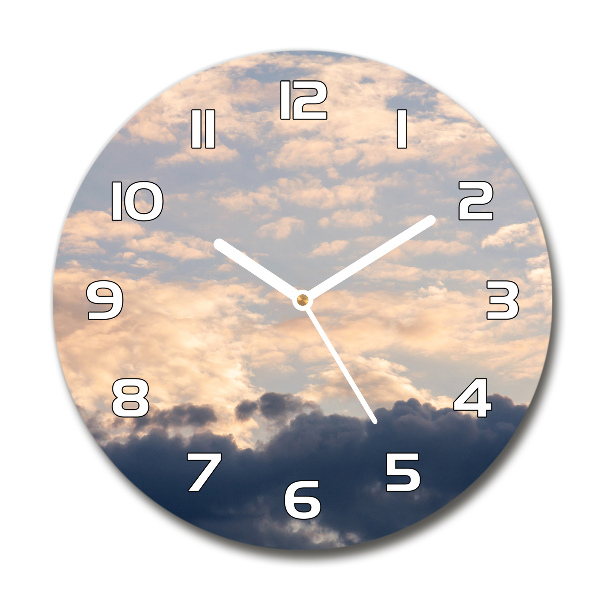 Round wall clock Clouds in the sky