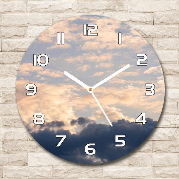 Round wall clock Clouds in the sky