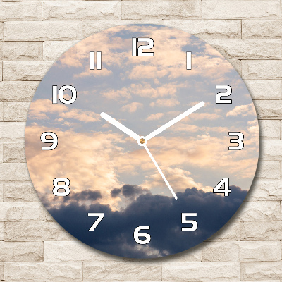 Round wall clock Clouds in the sky