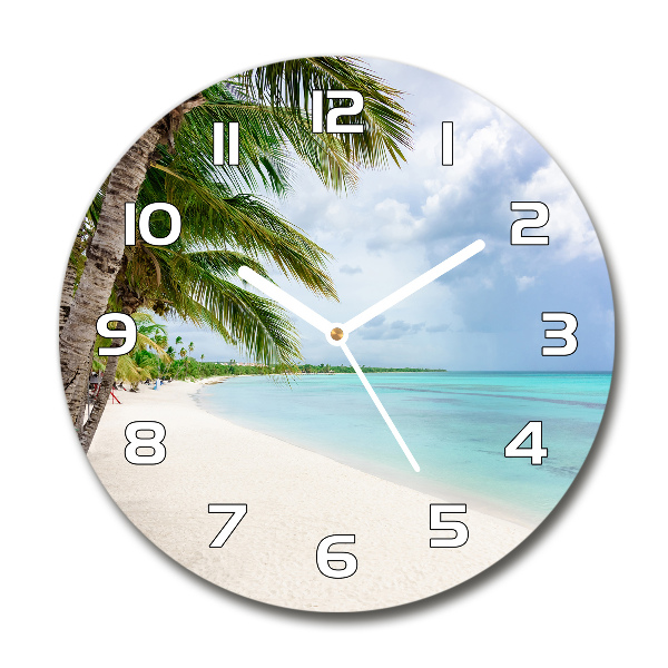 Round wall clock Tropical beach