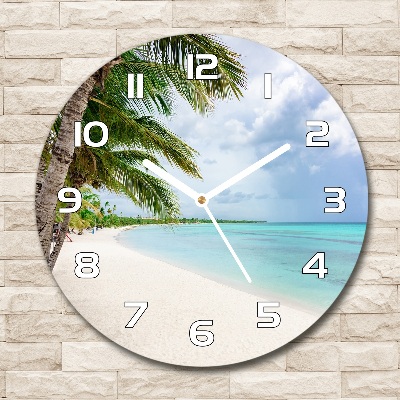 Round wall clock Tropical beach