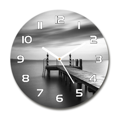 Round wall clock Pier by the lake