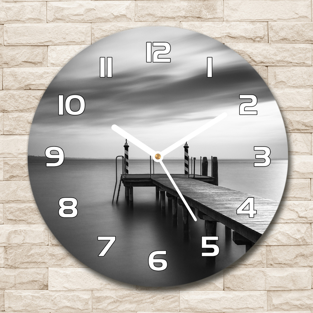 Round wall clock Pier by the lake