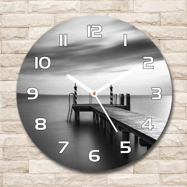 Round wall clock Pier by the lake