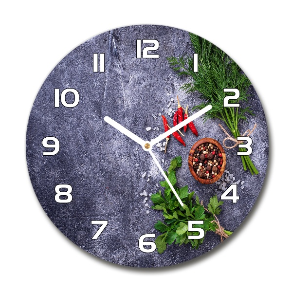 Round wall clock Herbs and spices