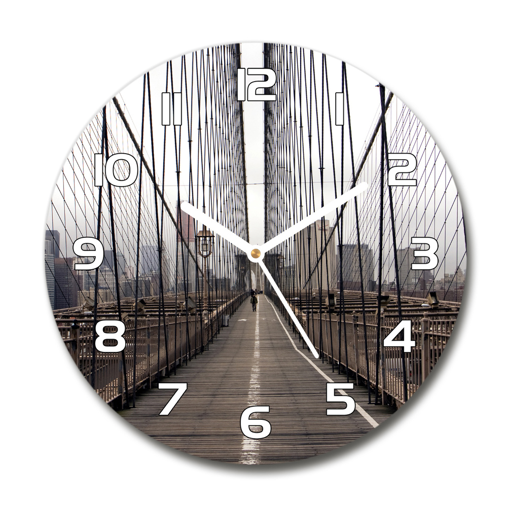 Round wall clock Brooklyn bridge