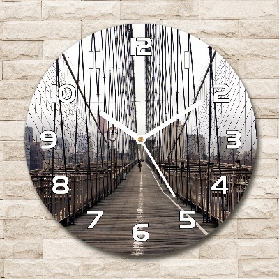 Round wall clock Brooklyn bridge