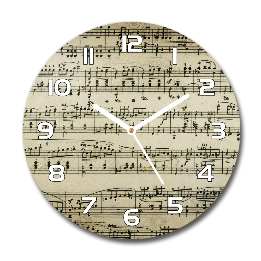 Round wall clock Notes on the staff