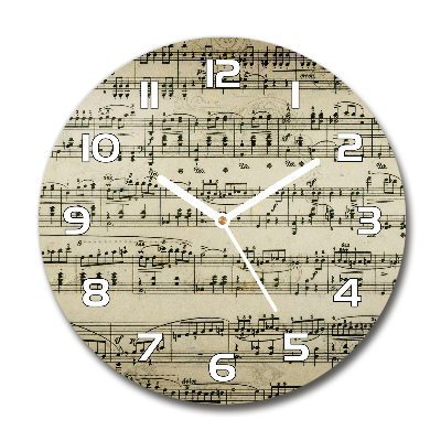 Round wall clock Notes on the staff