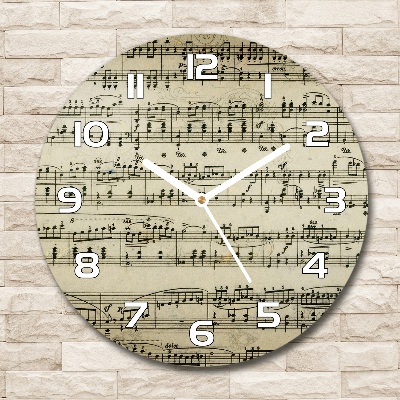 Round wall clock Notes on the staff