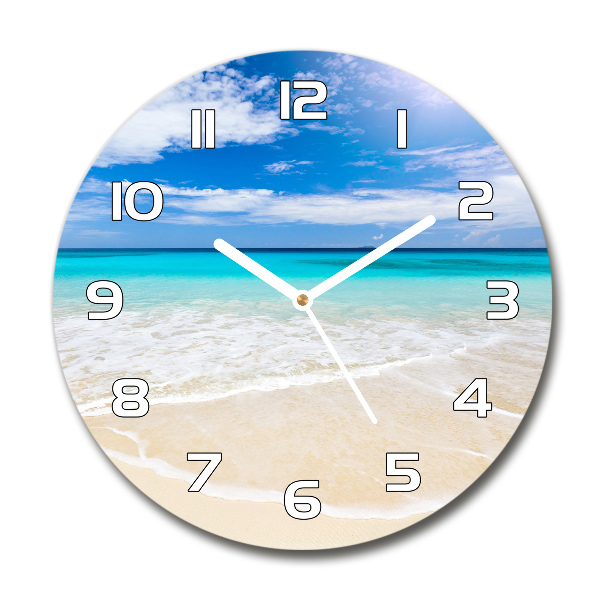 Round wall clock Tropical beach