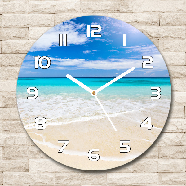 Round wall clock Tropical beach