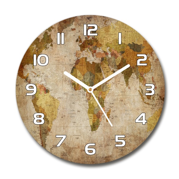 Round wall clock Political map