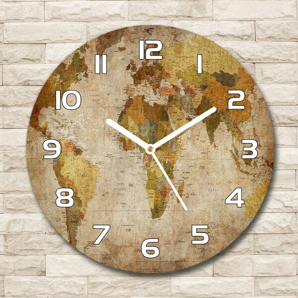 Round wall clock Political map