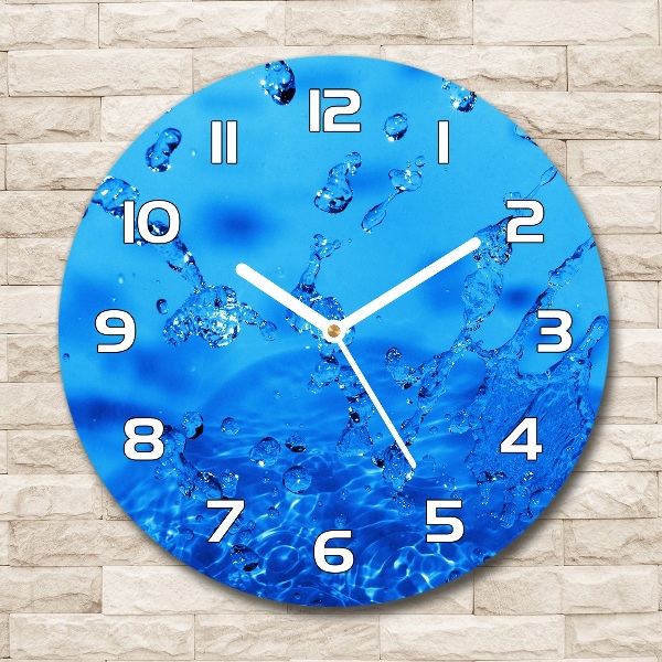 Round clock glass Drops of water