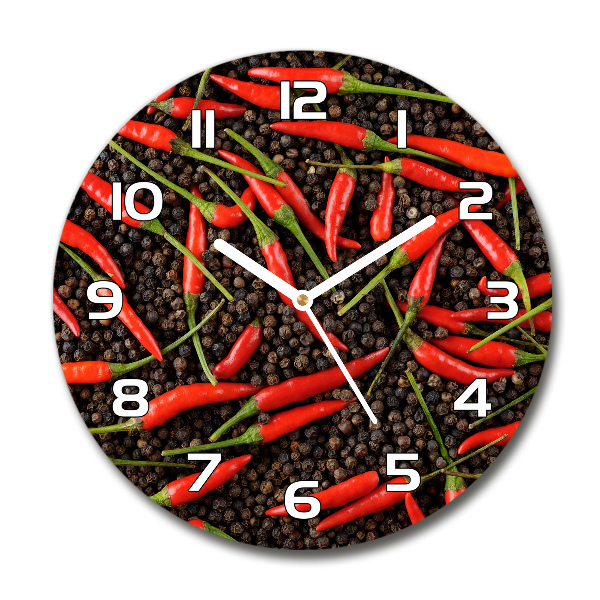 Round wall clock Chilli peppers