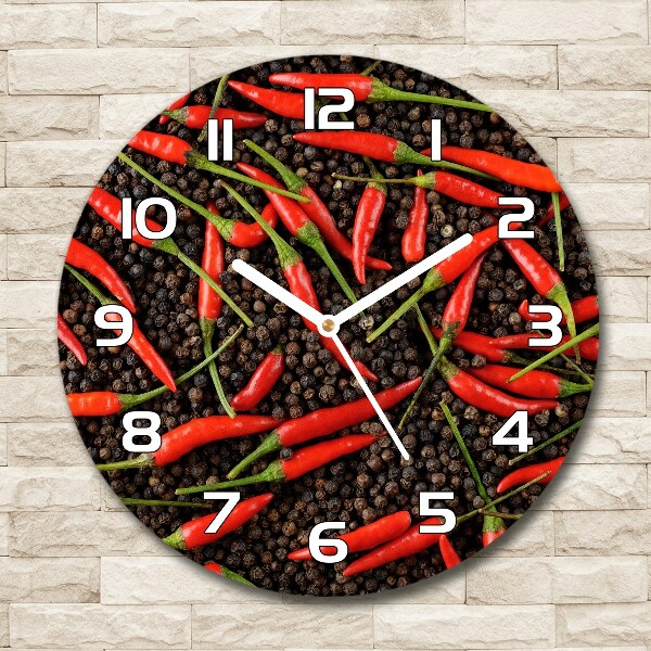 Round wall clock Chilli peppers