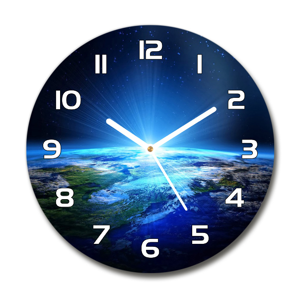 Round wall clock Planet Earth