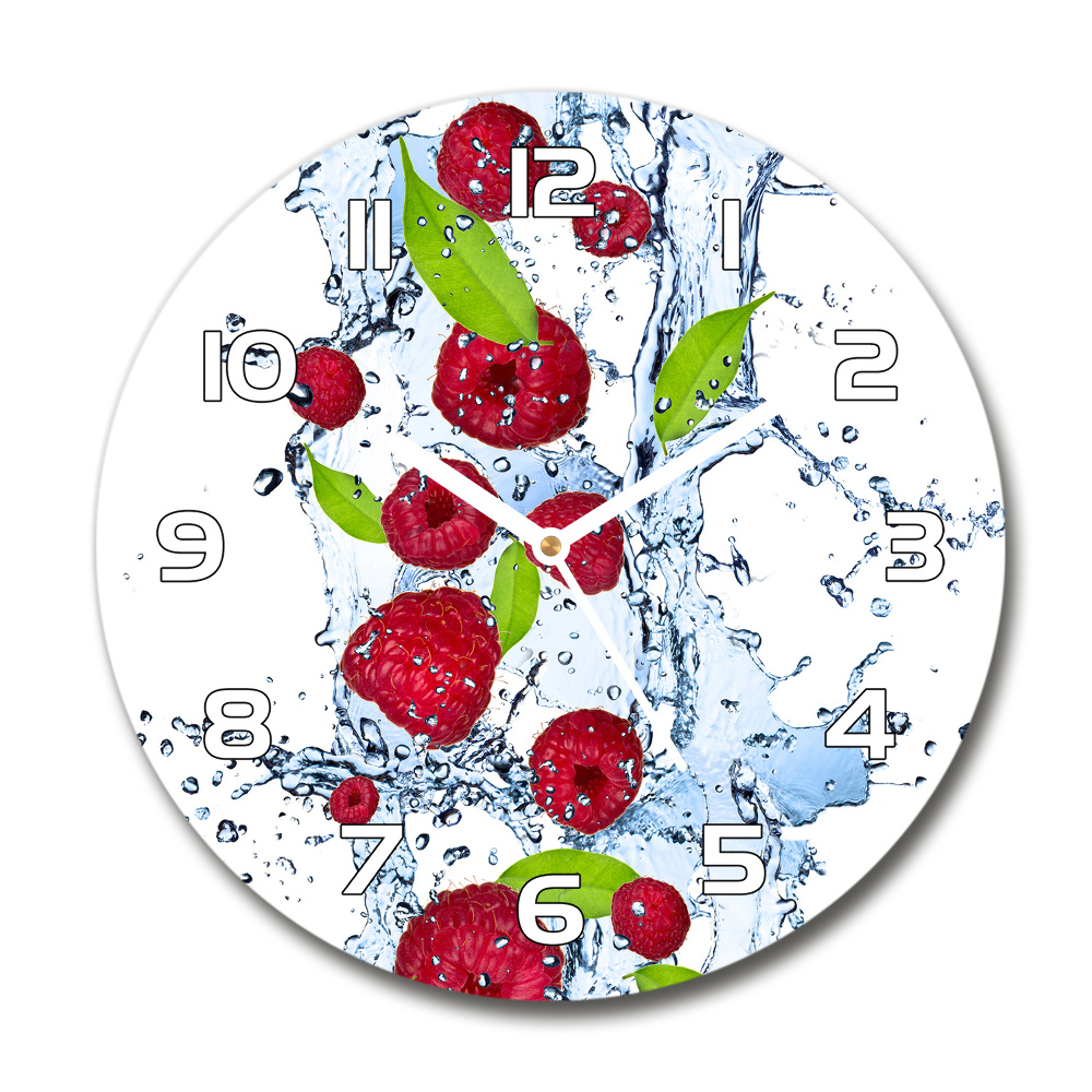 Round wall clock Raspberries and water