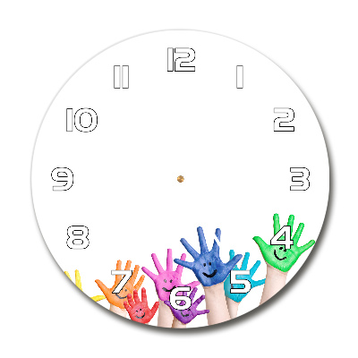 Round wall clock Painted hands