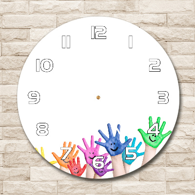 Round wall clock Painted hands