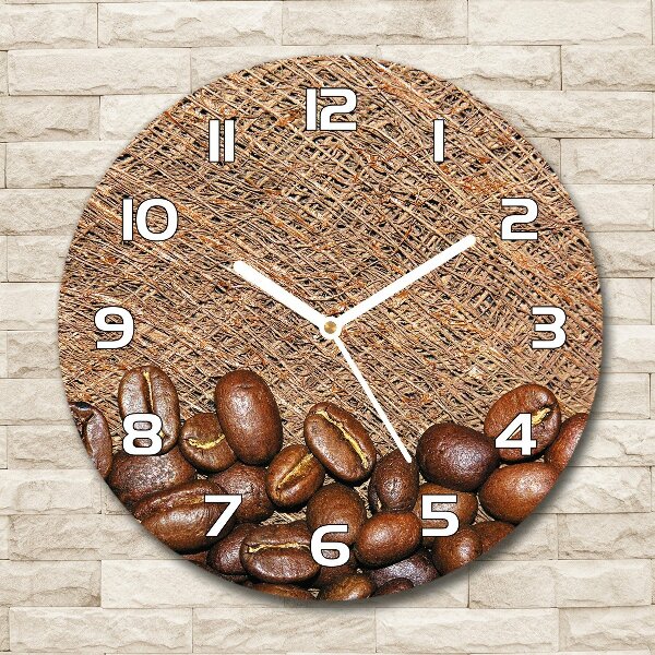 Round wall clock Coffee beans