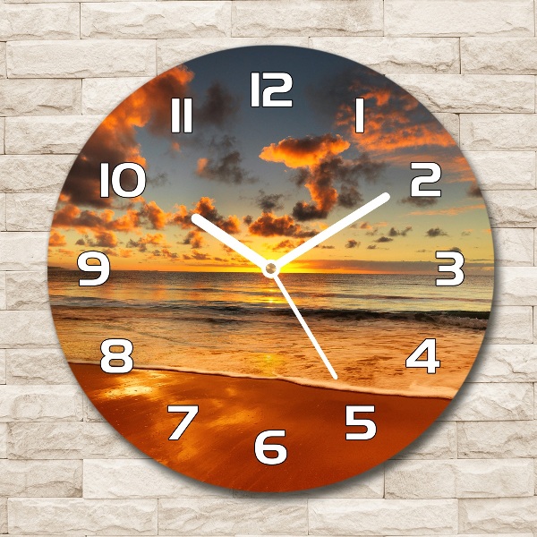 Round wall clock Australian beach