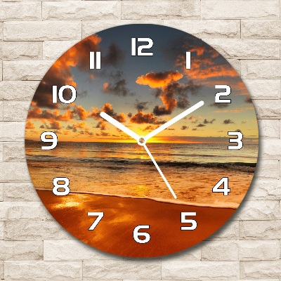 Round wall clock Australian beach