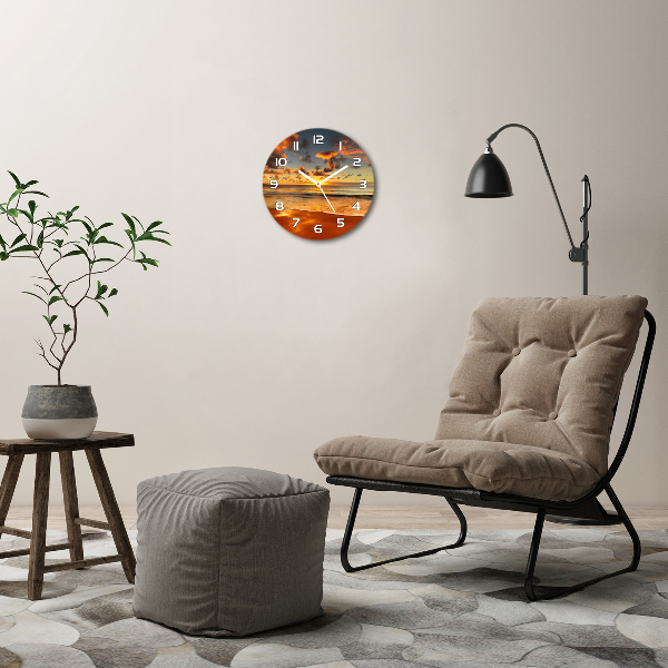 Round wall clock Australian beach